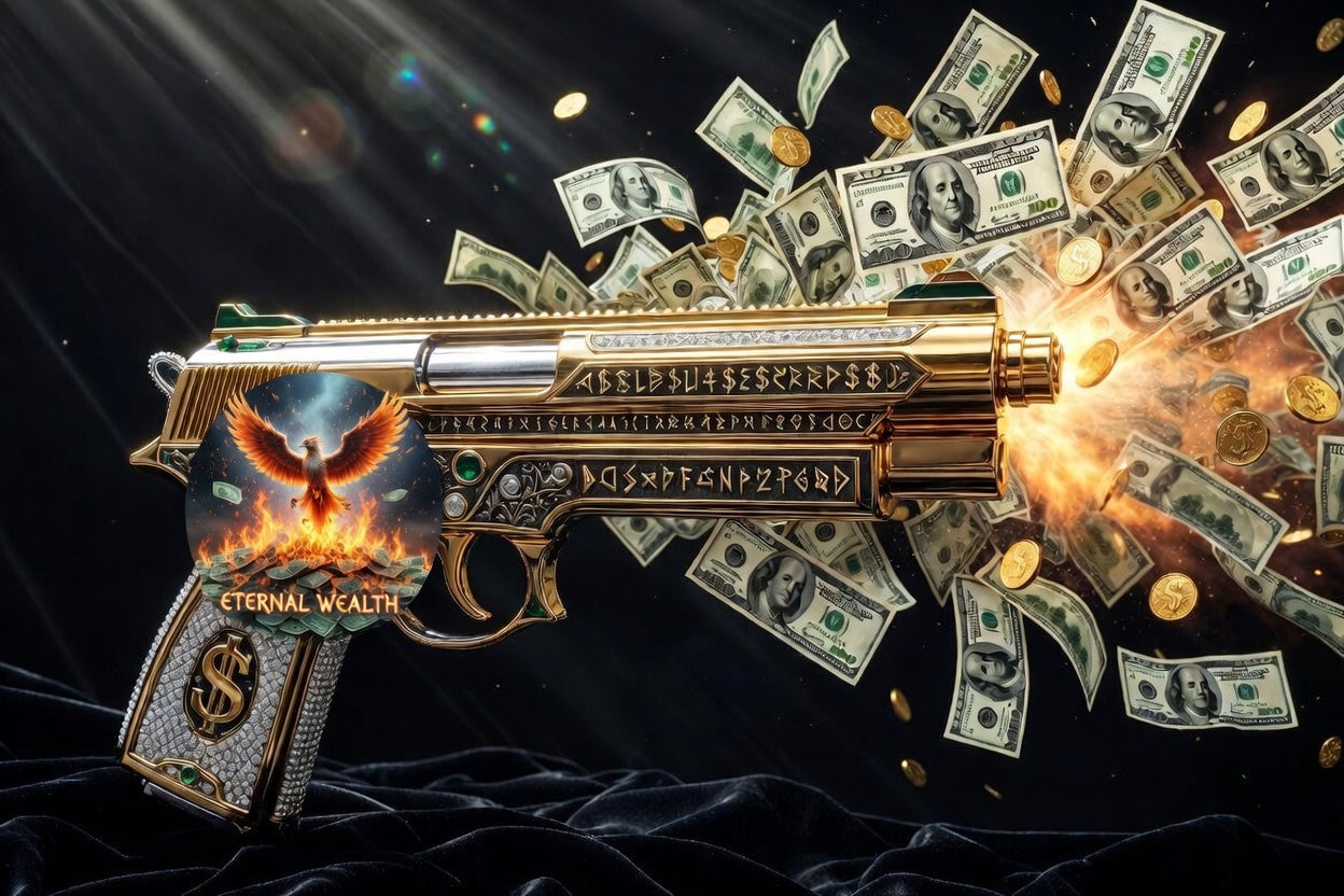 Legendary Money Gun with Dragon Emblem
