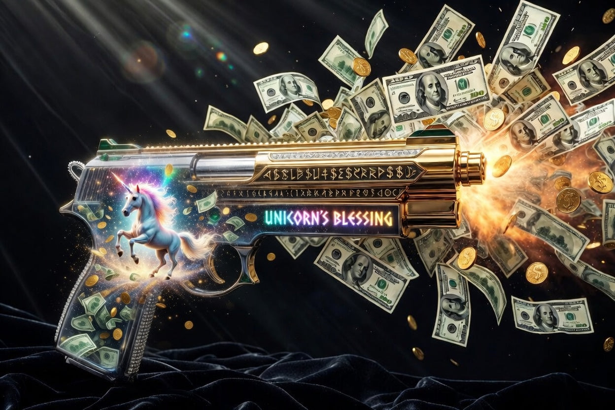 Legendary Money Gun with Dragon Emblem