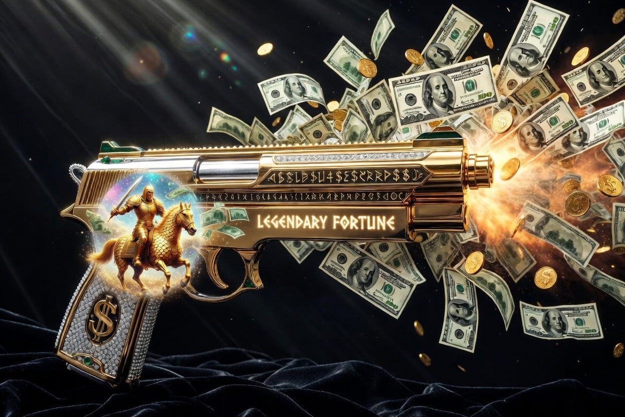 Legendary Money Gun with Dragon Emblem