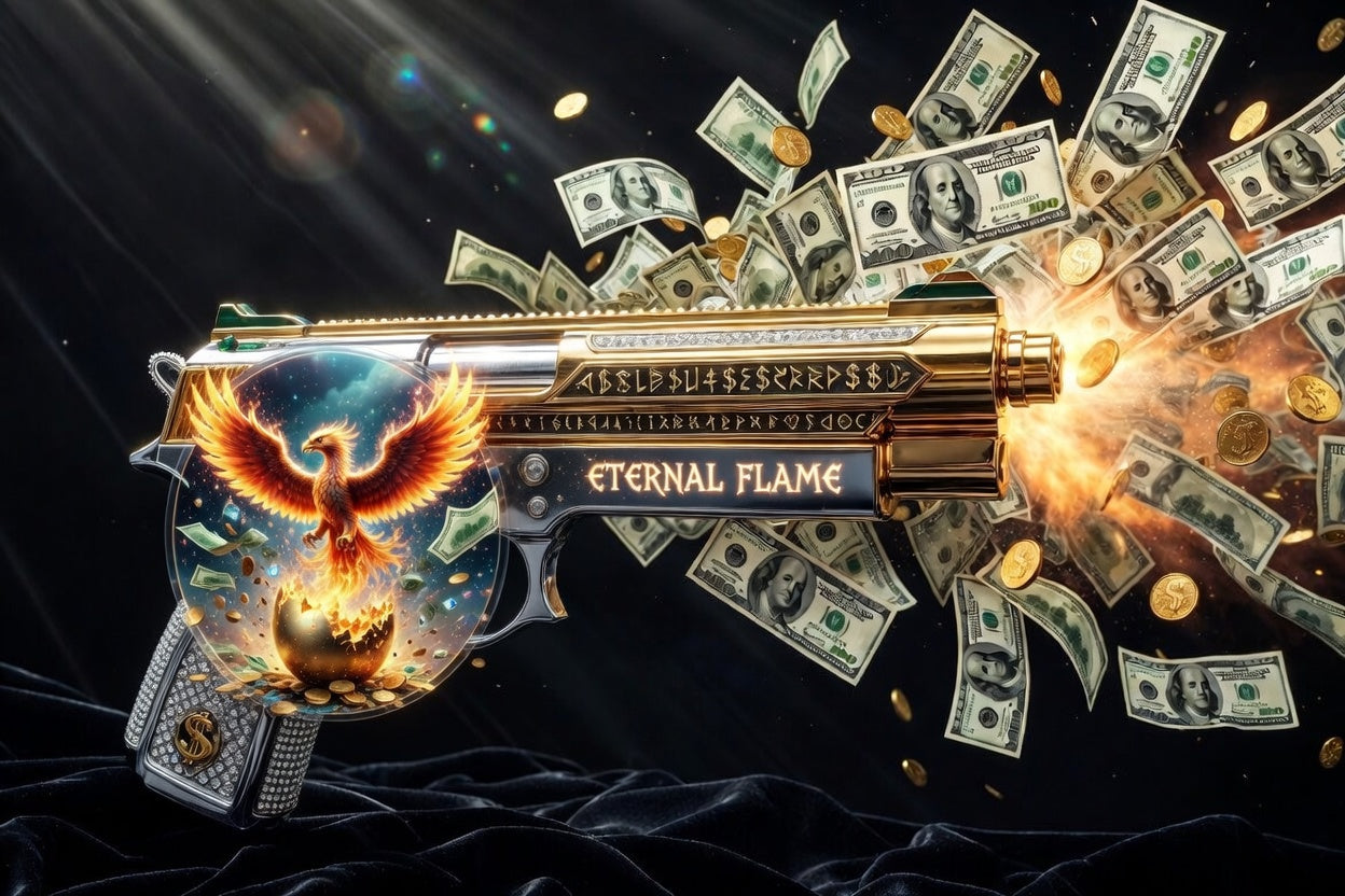Legendary Money Gun with Dragon Emblem